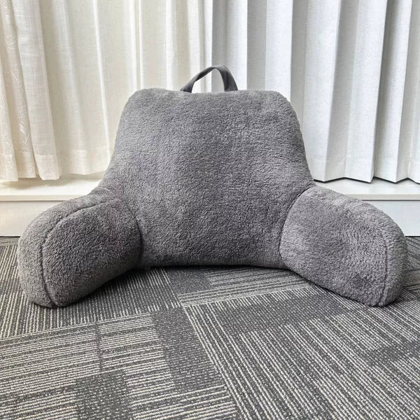 aux Shearling Bed Rest Pillow Gray - Room Essentials™ Supportive Backrest for Dorm, Hypoallergenic Fill